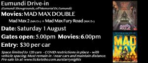 🎥 Eumundi Drive-In ~ MAD MAX DOUBLE